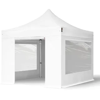 TOOLPORT Faltpavillon 3 x 3 m inkl. 4 Seitenteile Weiß/Grau