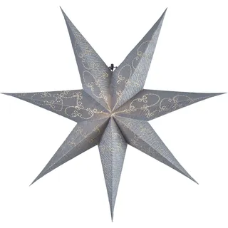 Papierstern -Decorus', handgeschöpftes Papier, silber-grau, Ø 63cm - Silber, Weiß