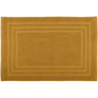 Lovely Casa - Badematte - Größe 45 x 70 cm - 100% Bio-Baumwolle - Curry Farbe - Modell Lagune - Home Linen - Weich und bequem - Ideal für das Badezimmer