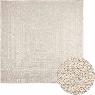 Teppich ZIZUR Creme 240x240 cm Jute-Optik Indoor und Outdoor - Creme