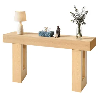 160 cm Konsolentisch, Landhaus-Schreibtisch hinter dem Sofa, rechteckiger Holztisch für den Eingangsbereich, schmaler, langer Sofatisch als Akzentmöbel für Flur, Schlafzimmer, Wohnzimmer, Eingangsbereich, einfache Montage, Burlywood