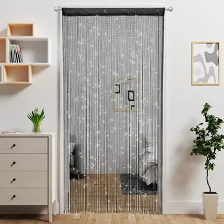 Atsweetlife Türfadenvorhang, Perlenvorhänge, hängende Raumteiler, Perlendekoration, Hippie-Glitzer-Fransen-Panel, Schrank, Fenster, Wand, Hintergrund, Türen, Pailletten, durchscheinende