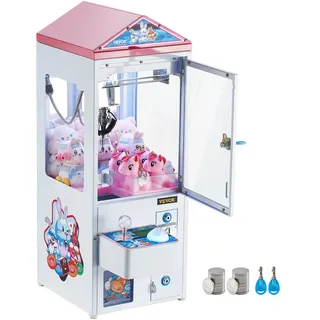 Vevor Greifautomat, 0–80 mm Backendurchmesser, 0–130 mm Backenhub, Kran-Gewinngreifer, kommerzielles Arcade-Spielspielzeug, cooler, lustiger Greif-und-Gewinn-Automat mit Licht und Ton, Kinder-Verkaufsautomat, Jungen und Mädchen