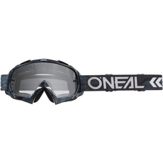 Bild von | Fahrrad- & Motocross-Brille | MX MTB DH FR Downhill Freeride | Hochwertige 1,2 mm-3D-Linse für ultimative Klarheit, UV-Schutz | B-10 Goggle Camo V.22 | Schwarz Weiß - klar | One Size