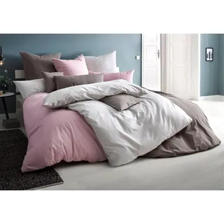 Home Affaire Bettwäsche »Melli« 2 tlg. Bettwäsche aus Baumwolle, Leinen-Look in Melange-Optik, rosa