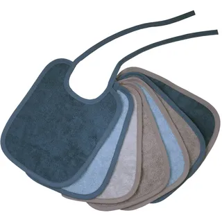 Wörner Lätzchen "Bindelätzchen 7er Pack 20x25 cm" 7 Stk. tlg. großes Set, maschinenwaschbar, trocknergeeignet, stahl