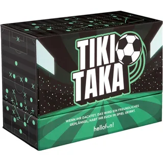 hellofun! hellofun!, Tiki Taka, Gesellschaftsspiel, Fußballspaß für Fans, Legendäre Tore nacherleben, Aufregende Elfmeterschießen in Erinnerung rufen, Für mindestens 4 Spieler ab 14 Jahren