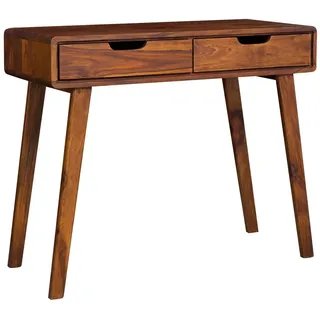 MASSIVMOEBEL24.DE Schminktisch Sheesham 90x40x77 walnuss lackiert MALMÖ 2 #114 - Dunkelbraun