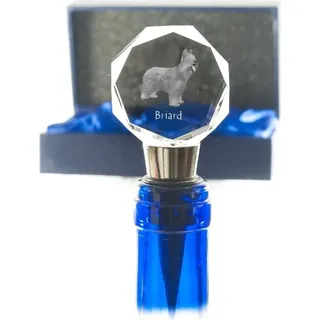 Briard, Berger de Brie - Flaschenverschluss, Weinverschluss aus Kristall mit Foto, personalisiertes Geschenk für Barkeeper der Marke Art-Dog