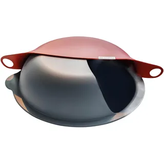 HKT Kochhut , Rot, Dunkelgrau , Kunststoff , rund , 28x28x8 cm , Made in Austria , für versch. Topfgrößen geeignet , Kochgeschirr, Töpfe, Topfdeckel