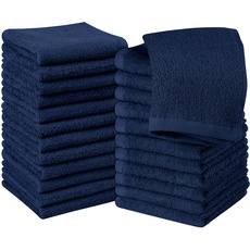 Utopia Towels - 24 Stück Seiftücher, 30x30 cm mit Aufhängeschlaufen, saugfähige Waschlappen zum Abwischen und Reinigen des Gesichts aus 100% Baumwolle (Marineblau)