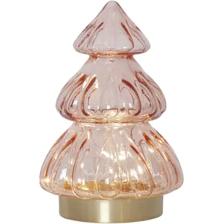 LED-Tischleuchte 'Abete', Glas, rosa, Tannenbaum-Form - Rosa, Silber