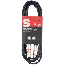 Stagg SMC3 RD Mikrofon-Kabel (3m, XLR-Buchse-auf-XLR-Stecker) rot
