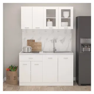vidaXL Küchenzeile Lyon 4-tlg. 240 cm Weiß
