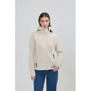 Fleecejacke BENCH. "NINJA", Damen, Gr. 42, grau (chalk), Fleece, Obermaterial: 100% Polyester, unifarben, figurbetont, Jacken Fleecejacke