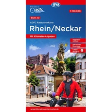 ADFC-Radtourenkarte 20 Rhein /Neckar 1:150.000, reiß- und wetterfest, GPS-Tracks Download