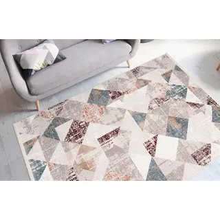 Teppich MY HOME "Samuel" Gr. 3, rosa (grau, lachs), B:120cm H:12mm L:180cm, Kunstfaser, Teppiche, Teppich, Vintage Design, Wohnzimmer