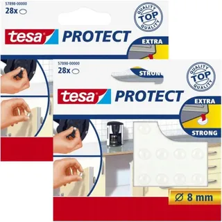 Tesa selbstklebende Silikonpuffer 8 mm, 28 Stück x 2er-Packung.