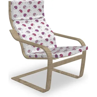 ABAKUHAUS Igel Poäng Sessel Polster, Gänseblümchen Aquarellen, Sitzkissen mit Stuhlkissen mit Hakenschlaufe und Reißverschluss, Rosa, Lila, Weiß - Rosa