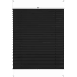 Rettika Plissee ohne Bohren, Plissee klemmfix, Schwarz, Breite: 75 cm, Höhe: 180 cm, Fensterrollo Sonnenschutz, Plisseerollo innen, Rollo für Fenster ohne Bohren