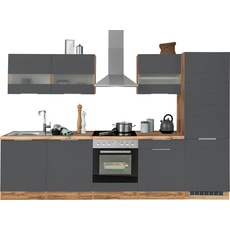 Bild Küche »KS-Luhe«, 300 cm breit, wahlweise mit oder ohne E-Geräten, gefräste MDF-Fronten, grau