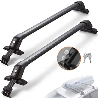 VEVOR Dachträger Dachgepäckträger Auto Querträger 2 Stk. Dachträger 70,3kg Tragfähigkeit, Geeignet für PKW Abstand zwischen Dachrinnen 105-109cm, Abstand von Dachrinnen zu Fenstern 6cm