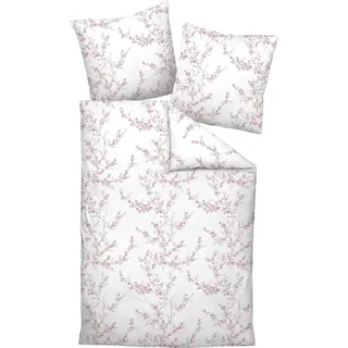 Janine Design Bettwäsche-Garnitur Interlock-Jersey 55104 CARMEN S Farbe rosa beere Größe 155x220+80x80 - Rosa, Weiß
