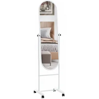 CLP Standspiegel oval 40/42/155 cm Metall weiß , Weiß , 40x155x42 cm , Spiegel, Standspiegel
