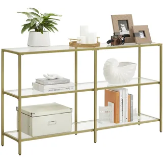 VASAGLE Konsolentisch 30 x 130 x 73 cm gold-transparent