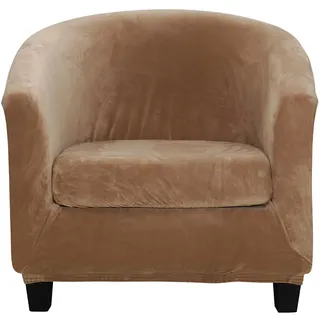 TOPCHANCES Sesselschoner Sesselhusse Sesselüberwürfe,Ausziehbar Elastisch Sessel Velours Sesselbezug mit Armlehnen für Cafe Stuhl Clubsessel Loungesessel Cocktailsessel