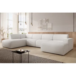 AX LIVING XXL Sofa U Form Didim Weiß 378cm breit, modern & großzügig L - Weiß