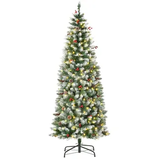 Homcom Weihnachtsbaum mit Beleuchtung Grün 180 cm