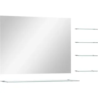 Wandspiegel mit 5 Ablagen Silbern 80×60 cm - Silber