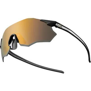 ROCKBROS Sportsonnenbrille Fahrradbrille Rahmenlose Fahrrad und Laufbrille für Outdoor Damen Herren UV400 Schwarz Gold Polarisierte
