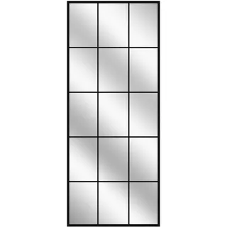 STYLER Spiegel William 60 x 150 cm I Moderner Wandspiegel in Schwarz I Klassisches Grid-Design im Industrial Stil I Großer Ganzkörperspiegel für Flur Schlafzimmer Wohnzimmer