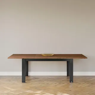 Set One by Musterring Esstisch mit Auszug York 160/240 x 90 cm Holzoptik Graphit / Eiche 160