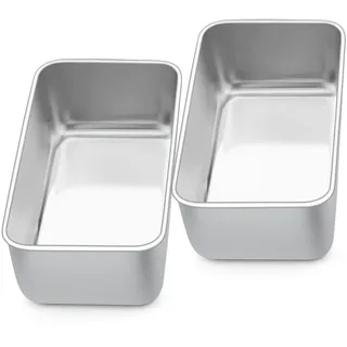 Joyfair Kastenform 2er Set, Edelstahl Brotbackform Toastbrot Backform, Brotform Königskuchenform für Brot/Kuchen/Toast, 23cm x12cmx6cm, Gesund & Ungiftig, Einfach zu Entformen & Spülmaschinenfest