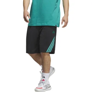Adidas Herren Legends 3-Stripes Basketball Shorts, Black/Pure Teal, S 7 inch