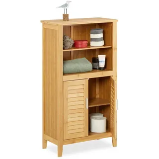 Relaxdays Badezimmerschrank 92 x 50 x 25 cm Natur
