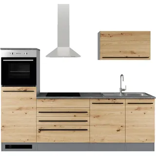 BASIC by Balculina Winkelküche L-Form 260 cm Anthrazit Eiche Artisan