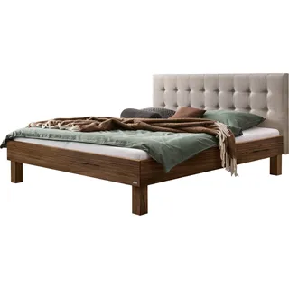 HASENA Massivholzbett Ricardo 25 Nussbaum Kopfteil grey 180x200 - Braun