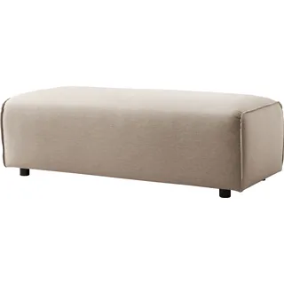 LeGer Home by Lena Gercke Hocker »PIARA, Polsterhocker mit Kedernaht in Cord oder Leinenoptik«, zur Serie PIARA, rechteckig, schwarze Füße, bequemer Sitzkomfort