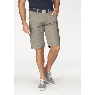 Cargobermudas MAN'S WORLD, Herren, Gr. 48, N-Gr, grün (olivgrün), Obermaterial: 100% Baumwolle, unifarben, normal kniebedeckend, Hosen Cargobermudas, auch in Großen Größen, Topseller