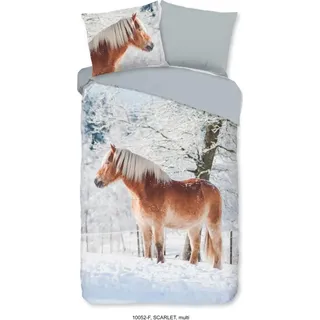 Guten Morgen KinderBettbezug "Haflinger Pferd im Schnee" - multi - (140x200/220 cm) - Baumwolle 100% Flanell - Bunt