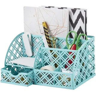 Exerz Tisch-Organizer/Schreibtisch Organisator/Schreibtisch Tidy/Stifthalter/Multifunktions - Metall, Schublade, Zettehalter, Stifteköcher EX348-F7