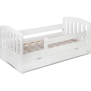 FURNLUX Kinder-einzelbett Lux Weiss 80x160cm / Hauptfarbe: Weiß / Abmessungen: 90 x 70 x 163 cm - Weiß