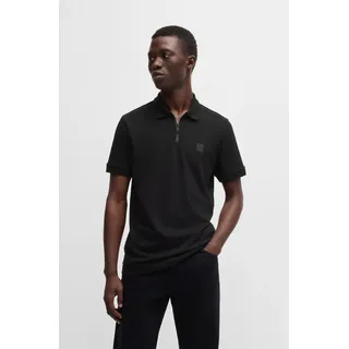 BOSS ORANGE Poloshirt »Passerzip« mit Polokragen, schwarz