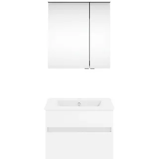 Puris Badezimmer , Weiß Hochglanz , Holzwerkstoff , 2 Schubladen , 62 cm , Goldenes M, Made in Germany, Dgm , hängend , Badezimmer, Badmöbelsets & Badmöbelserien, Badmöbel-Sets