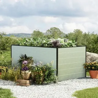GFP Hochbeet Kräuter-Gemüse-Beet Aluminium CHRISTINA - 150x99x77cm - Aluminium eloxiert - Silber