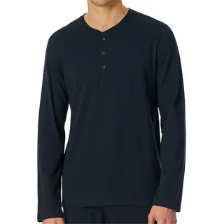 Schiesser Herren Schlafshirt Kurzarm mit Knopfleiste Bio-Baumwolle - Mix + Relax